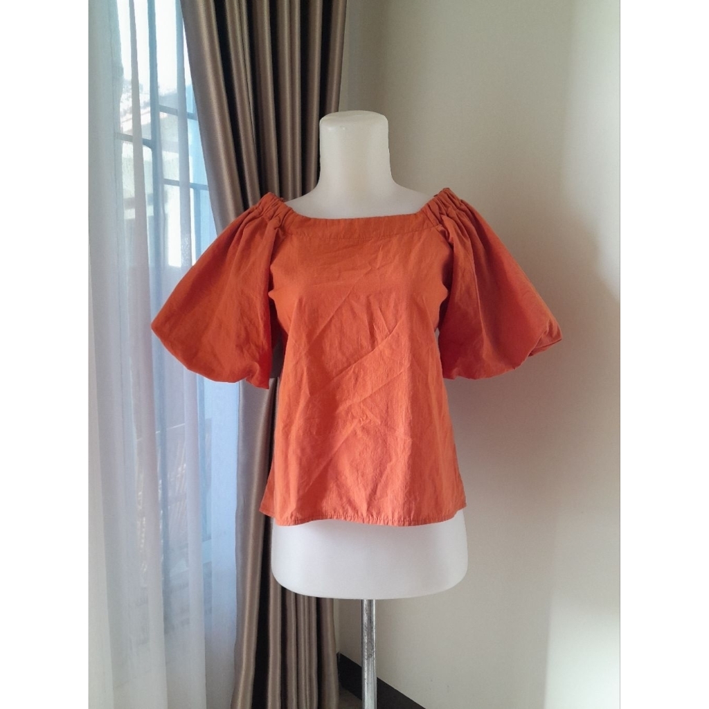 Blouse Sabrina Lengan Balon, Blouse Sabrina