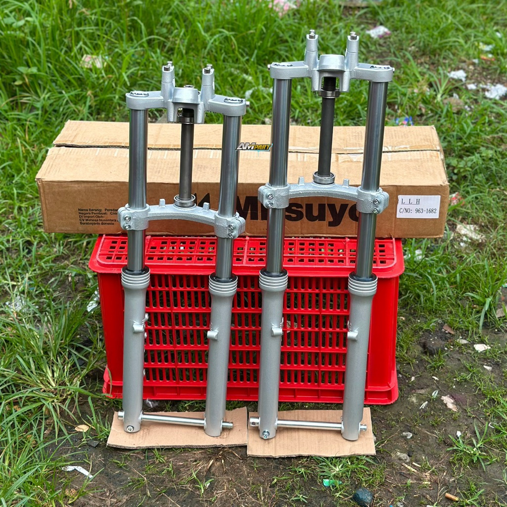 SHOCK SKOK NINJA RR DOWNSIZE MITSUYO AS CROM BOTTOM SILVER SEGITIGA NINJA RR PNP HONDA CB GL MP TIGE