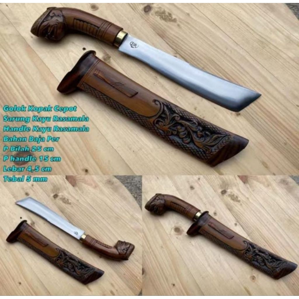 CAP DR BAJA PER / GOLOK0010 KOPAK CEPOT CIBATU  SARUNG UKIR RASA MALA HIGH QUALITY