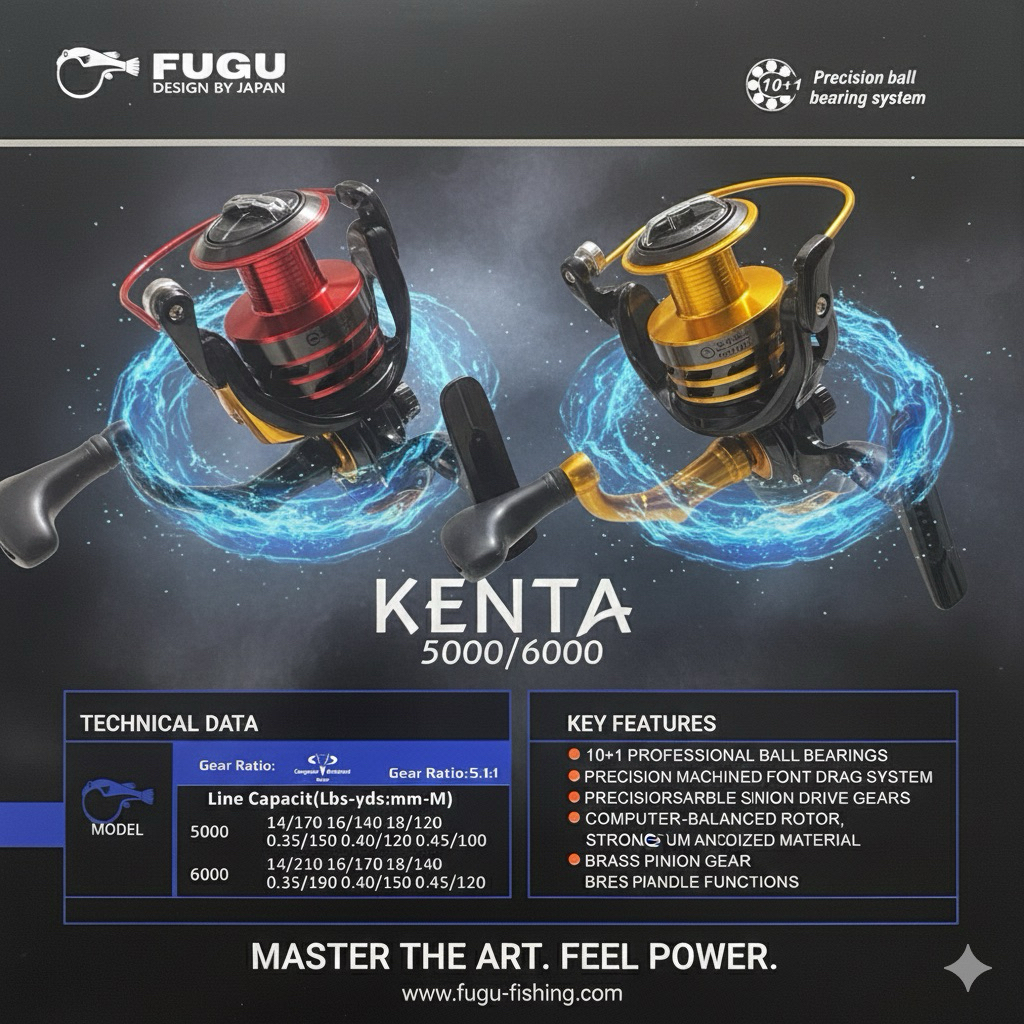 Reel Pancing Spinning FUGU KENTA 5000 - Design By Japan