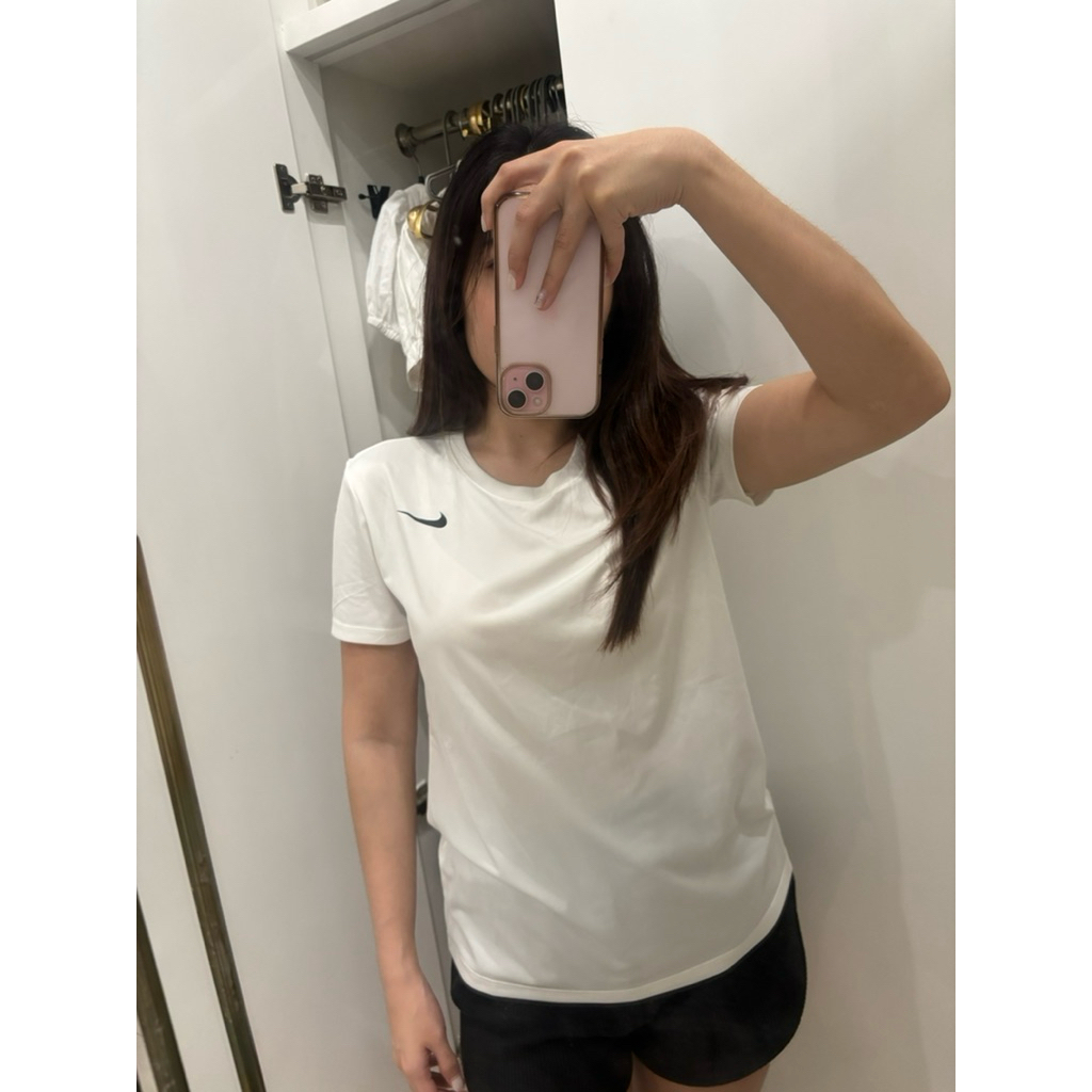 preloved original white putih nike shirt dry fit dri fit baju olahraga badminton gym tenis padel