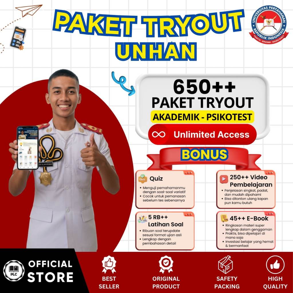 PLC - Tryout Online UNHAN 2026 – Aplikasi CAT Online, Tryout & Akun Belajar Lengkap