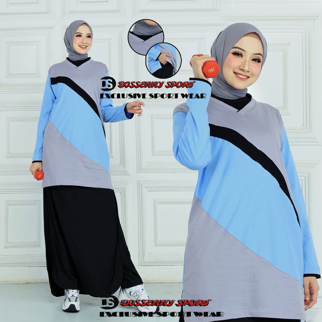 Set Olahraga Rok Celana wanita Muslimah syar'i//Setelan Olahraga Rocela//Rok Celana