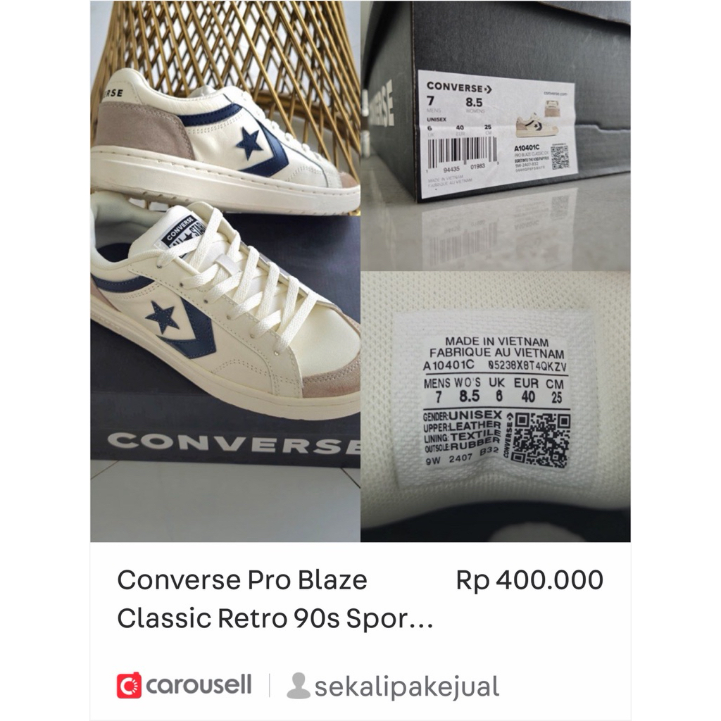 Converse Pro Blaze Classic Retro 90s Sport Mix Leather Suede Original (Men)