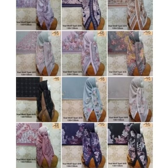 kerudung segi empat syar'i motif