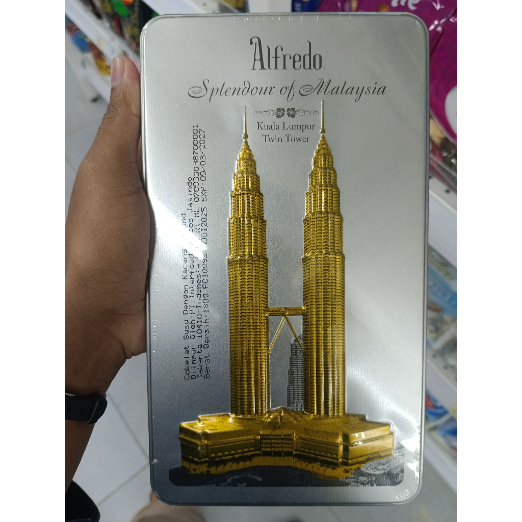 Coklat Alfredo kaleng twin towers 180gram