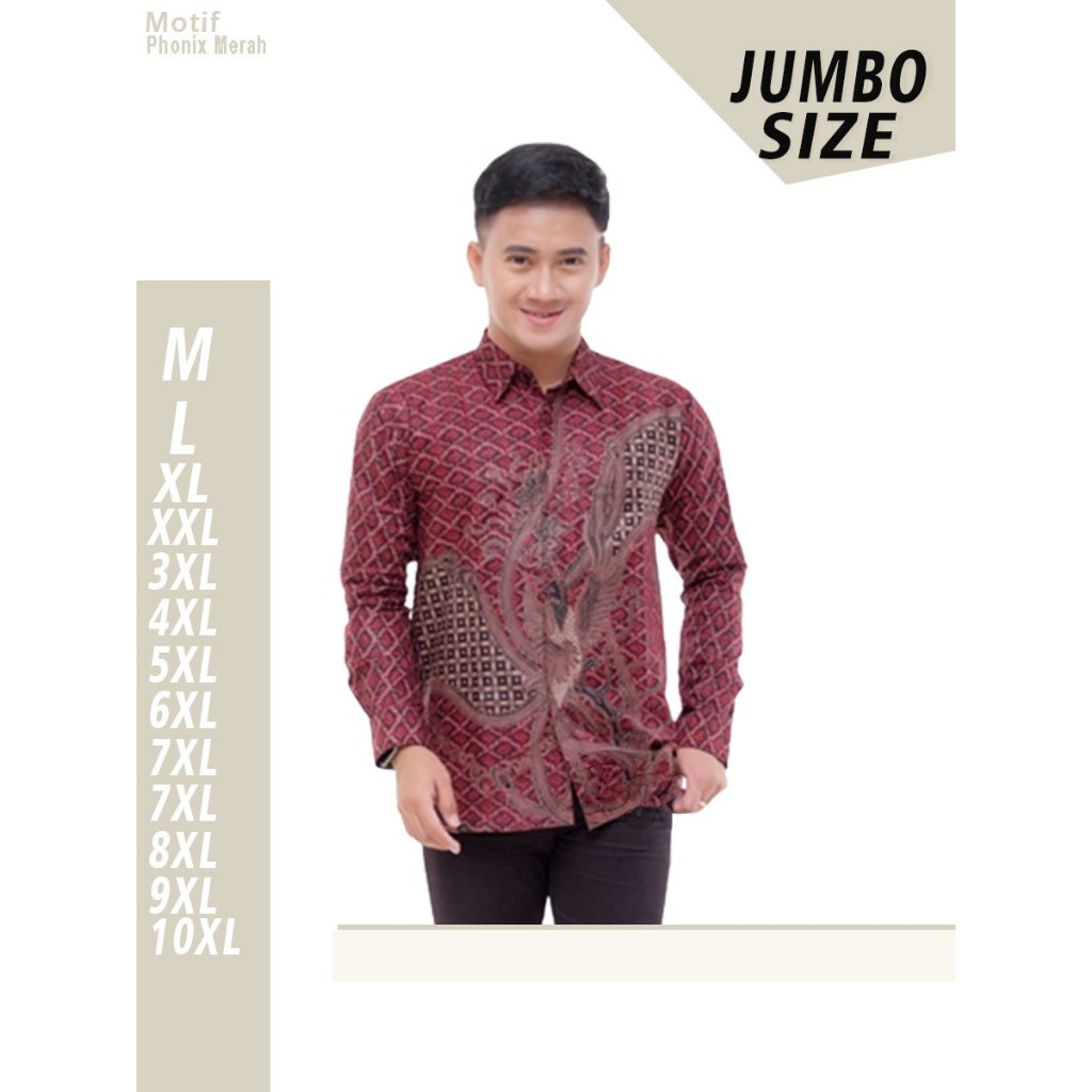 Batik Fatih Kemeja Batik Lengan Panjang Pria Ukuran Standar hingga Jumbo 10XL Batik Fatih Colletion 