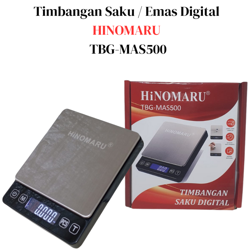 Timbangan Emas Hinomaru TBG-MAS500 500g timbangan saku digital