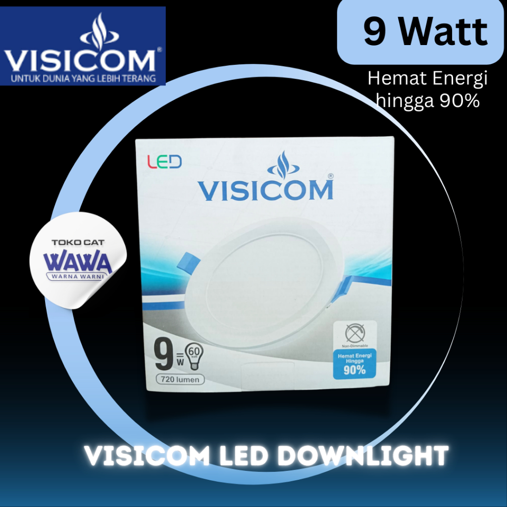 VISICOM LED DOWN LIGHT/LAMPU PLAFON 9 WATT