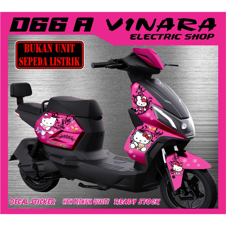 Uwinfly D66a - sticker decal untuk sepeda listrik motif kitty/marie  untuk selis merk  Uwinfly d66a 