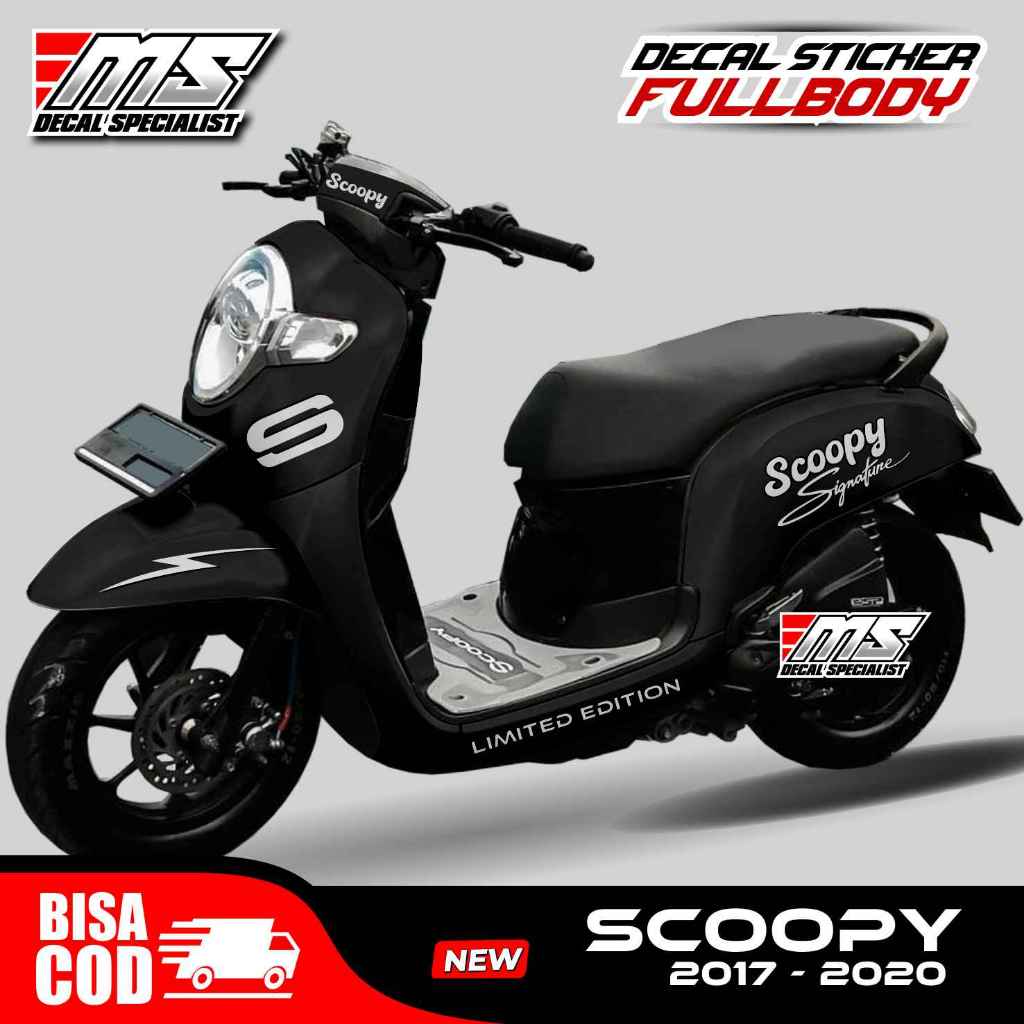 COD DECAL Sticker Variasi full Body Honda Scoopy 2017-2020 Signature Dasaran hitam