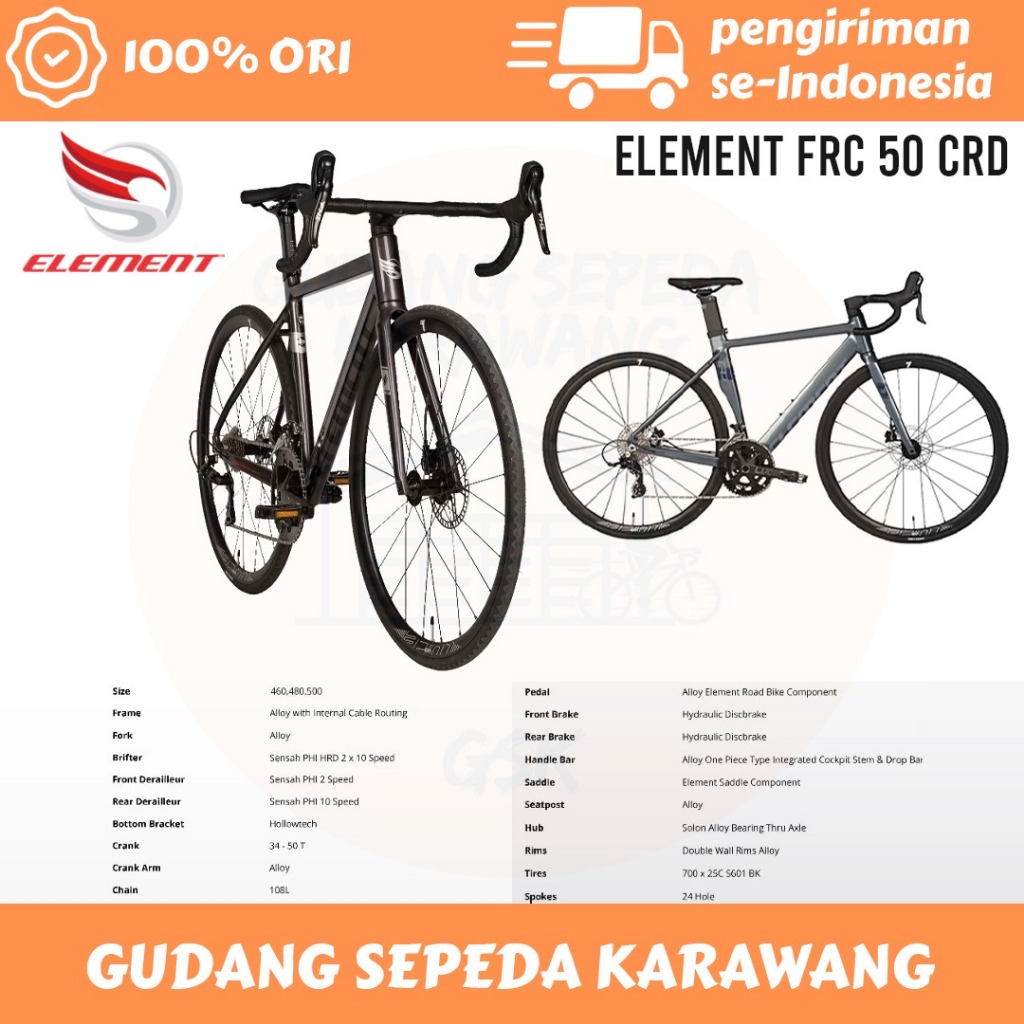 Sepeda Balap Element FRC 50 CRD 700C Roadbike Frame Alloy