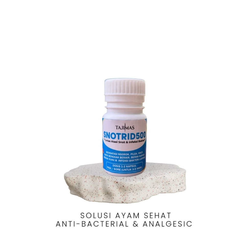 Obat Ayam Snot Pilek Berak Hijau & Berak Kapur – Atasi Mata Bengkak Berair | Snotrid500 Tajimas. Isi