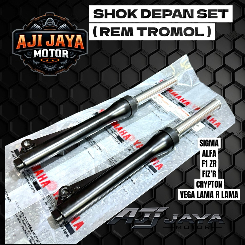 As shock depan plus tabung silver hitam tromol fizr Alfa sigma crypton Vega r lama