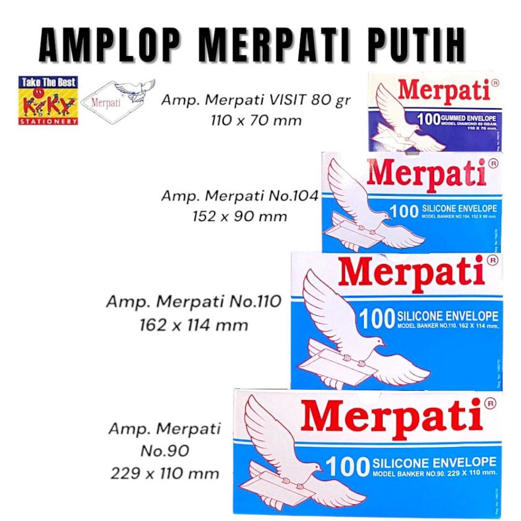 Amplop Merpati Polos Putih Kiky Merpati 100Lembar