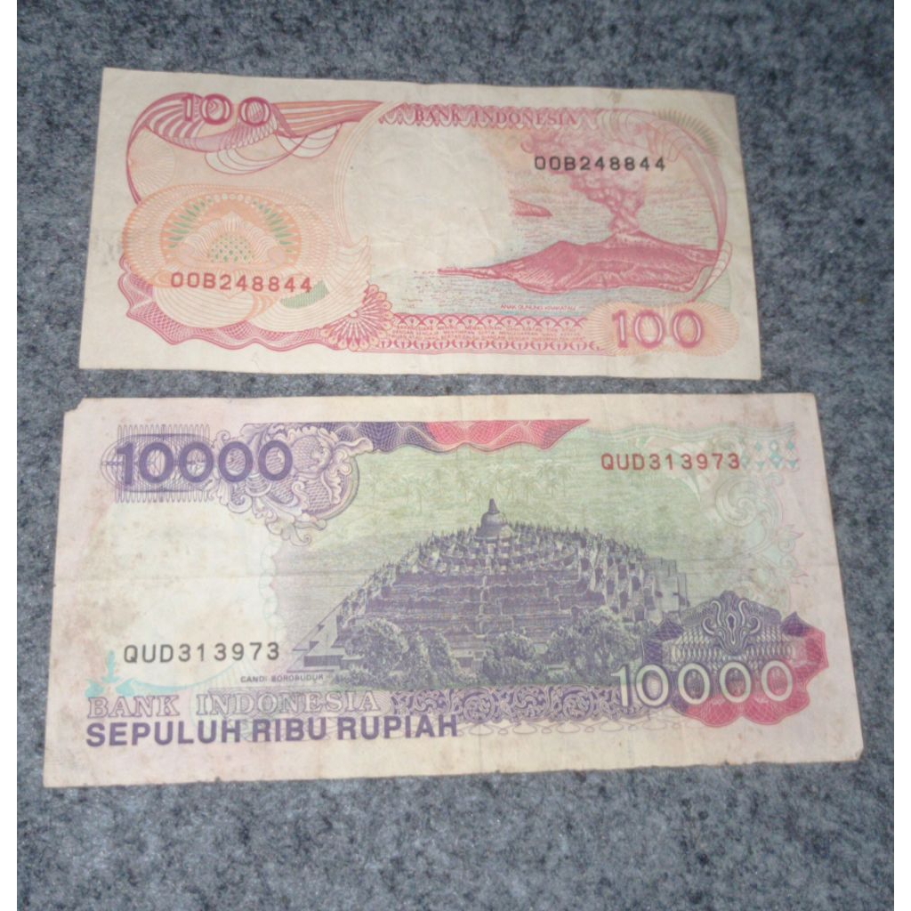 GANJIL GENAP uang kertas kuno 100 pinisi dan 10rb hamengku