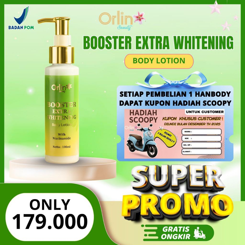 ORLIN BEAUTY 100% ORIGINAL HAND BODY BOOSTER EKSTRA WHITENING/Hb dosting