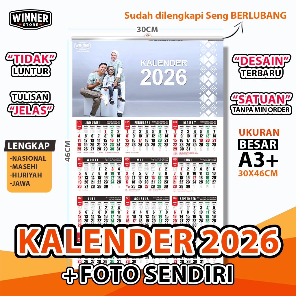 Kalender 2026 Foto Kalender Custom Kalender Dinding Kalender Satuan