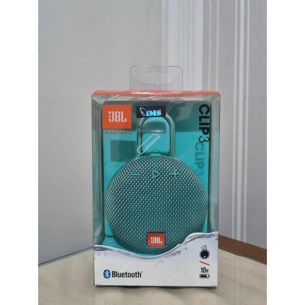 JBL Clip 3 Portable Bluetooth Speaker IPX7 Waterproof 10 Jam Putar - Hitam, Merah Fiesta, Kuning