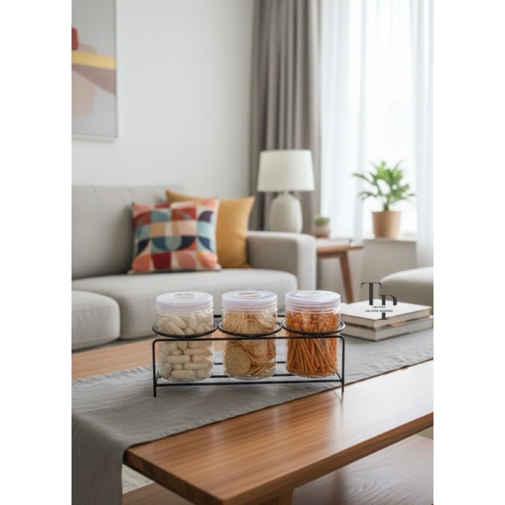Rak Makanan Set Toples / Rak Cemilan Set Toples / Rak Untuk Ruang Tamu / Toples Lebaran / Rak Set To