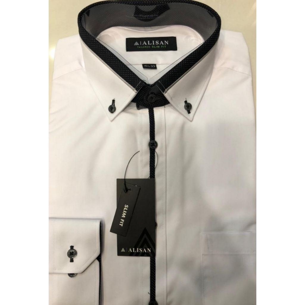 Kemeja Alisan Spesial Panjang Putih Slimfit