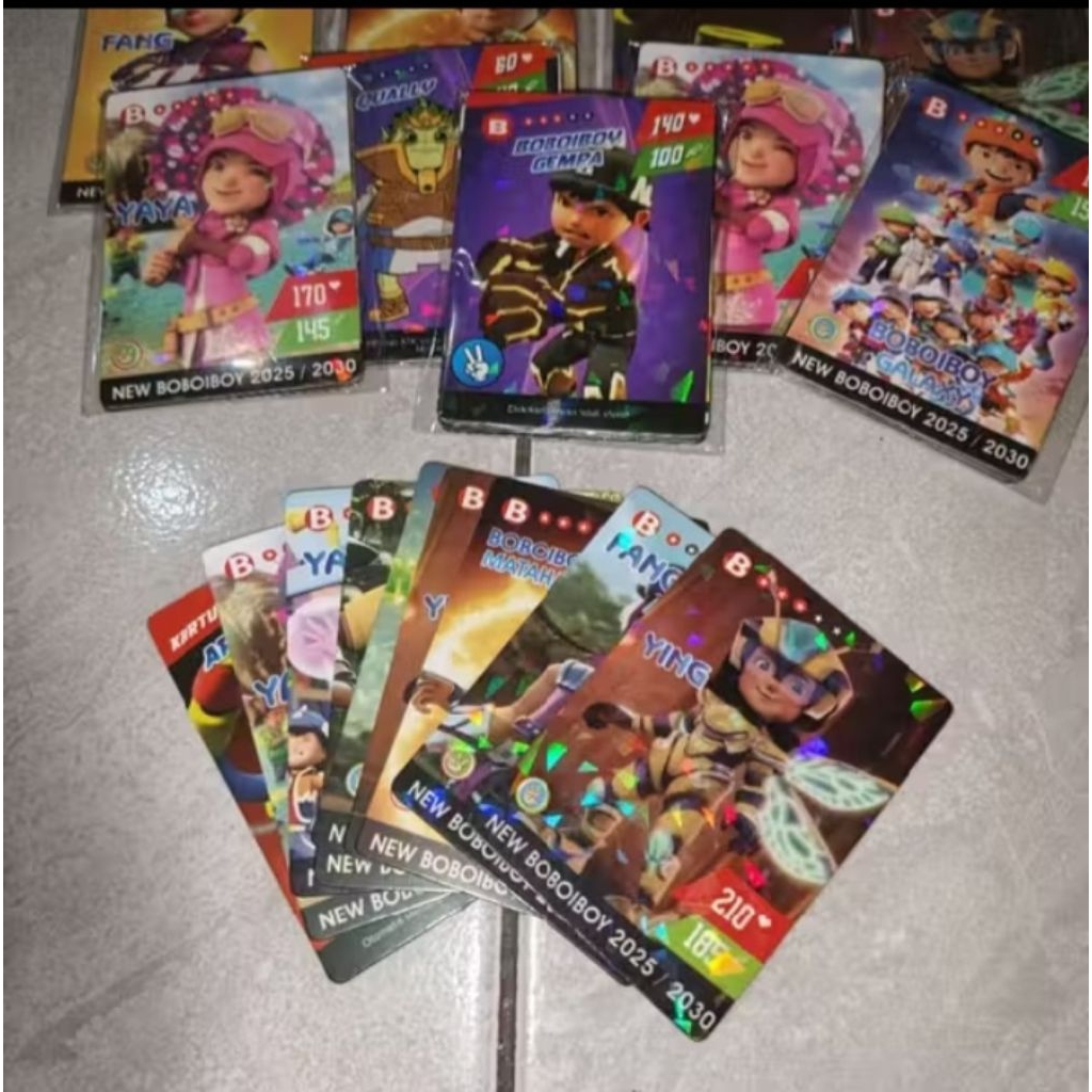 kartu koleksi boboiboy full hologram - kartu coki coki bonus album