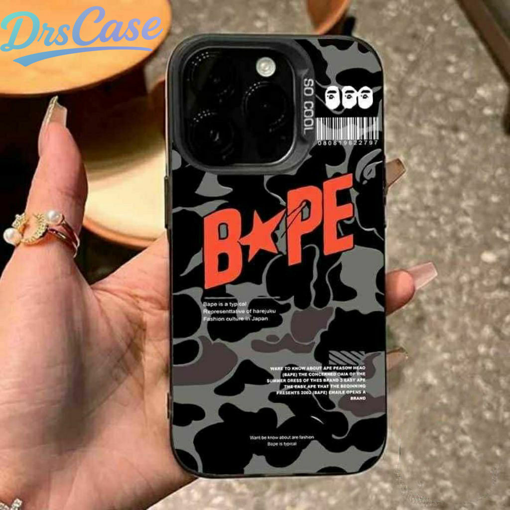 Case IPHONE 7 8 7Plus 8Plus X XS XR 11 12 13 14 15 16 Pro Max Casing Hp Bape LL70