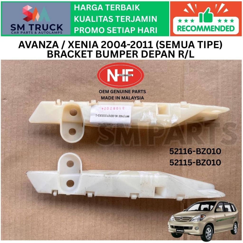 (ORI MALAYSIA) BREKET BRACKET SUPPORT BEMPER DEPAN AVANZA XENIA 2004 S/D 2011 TIPE S TIPE G R/L