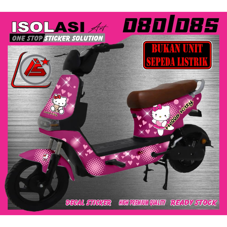 uwinfly D8D kitty-Uwinfly D8D/D8S -sticker decal untuk sepeda listrik motif hello kitty untuk selis 