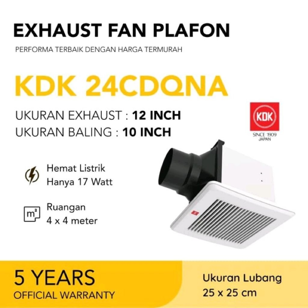 Exhaust Fan Plafon KDK Siroco 24CDQNA 12inch