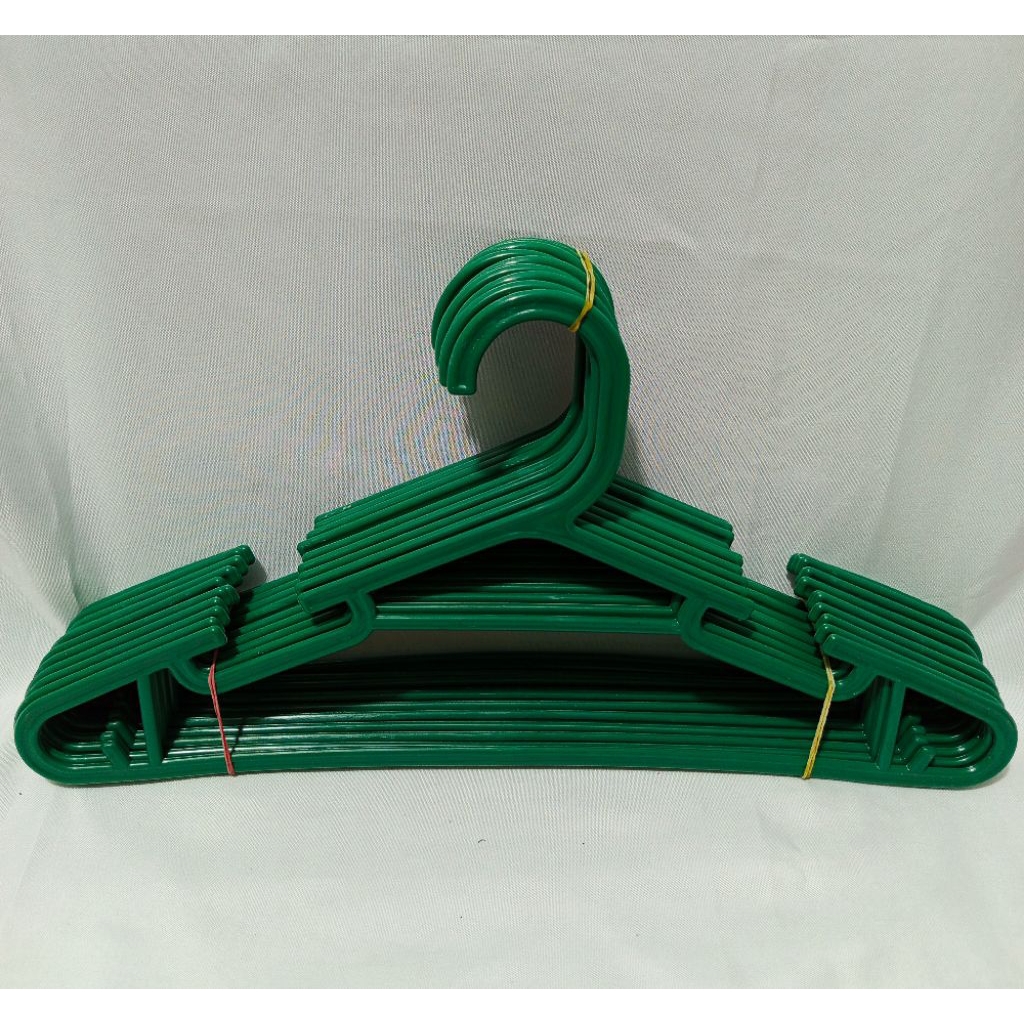 1 LUSIN/12 PCS HANGER PLASTIK WARNA HIJAU KUAT DAN TEBAL
