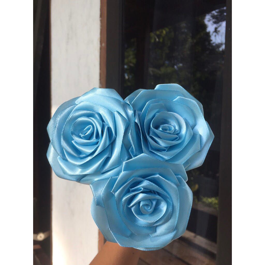 BUNGA PITA SATIN/PITA SATIN GLITER/BUNGA MAWAR SATIN GLITER/bunga mawar