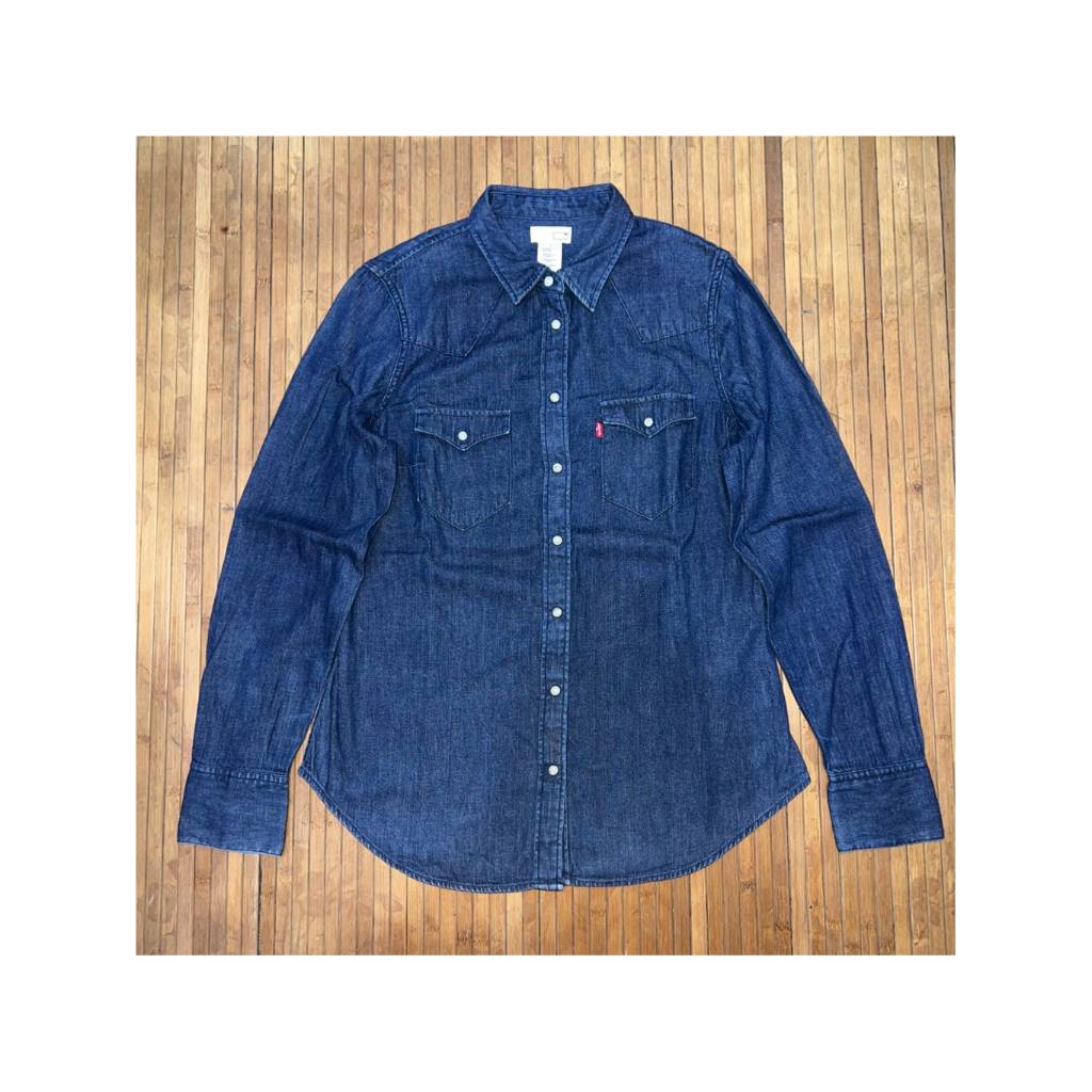 WOMENS LEVIS WESTERN DENIM JEANS LONG SLEEVE SHIRT
