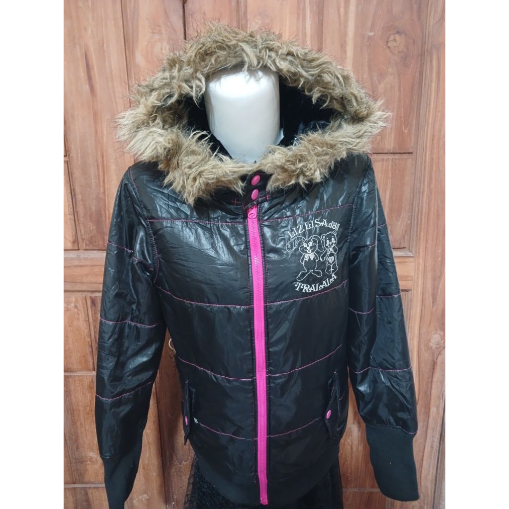 JAKET LIZ LIZA DOLL FAUX FUR TRIM HOODIE