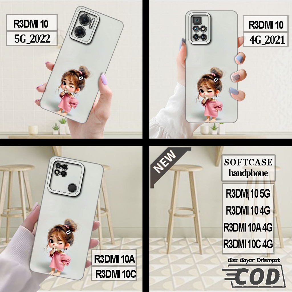 Case REDMI 10 5G ,REDMI 10 4G ,case REDMI 10A ,case REDMI 10C _Casing silikon hitam bening elastis