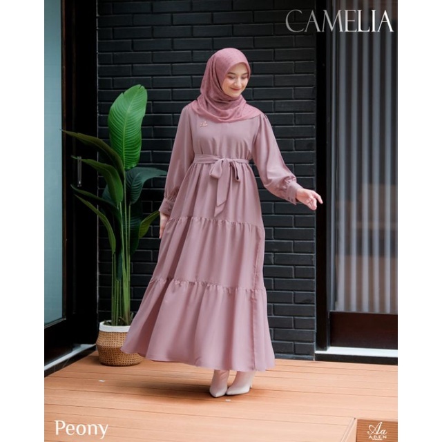 Aden Gamis Camelia Dress Peony Paulista Flowy