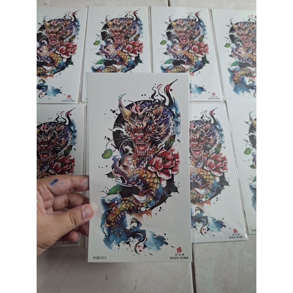 [COD] Tatto Temporary NAGA BERSISIK Xqb_912 Size 12x22 | Tatto Temporary Tahan Air Anti Air Sementar
