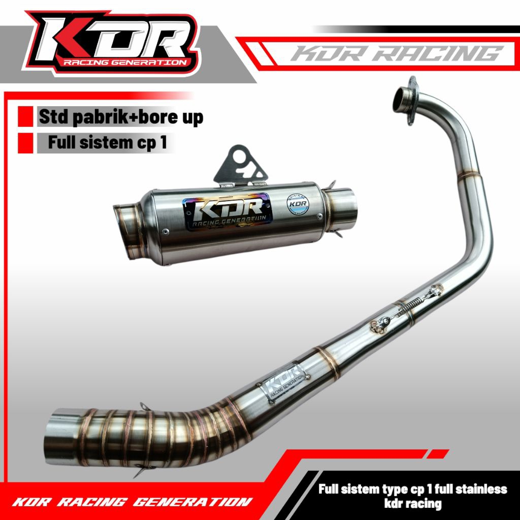 Knalpot full sistem cp 1 MX KING Vixion Satria Fu Sonic150 CB150R CB 150 New Black Series Original K