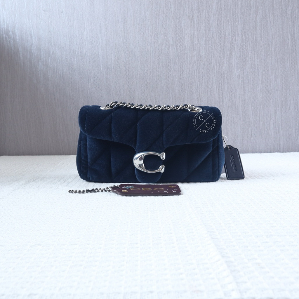(Ready New) Coach Tabby Shoulder Bag 20 With Quilting Velvet Blue