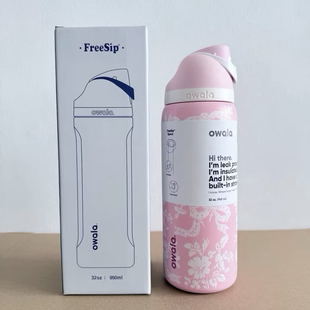 Ready Stock Tumbler Owala Ribbon Pita Kucing Tulip Picnic Lobster Minecraft Free Sip Two Way  Leak P