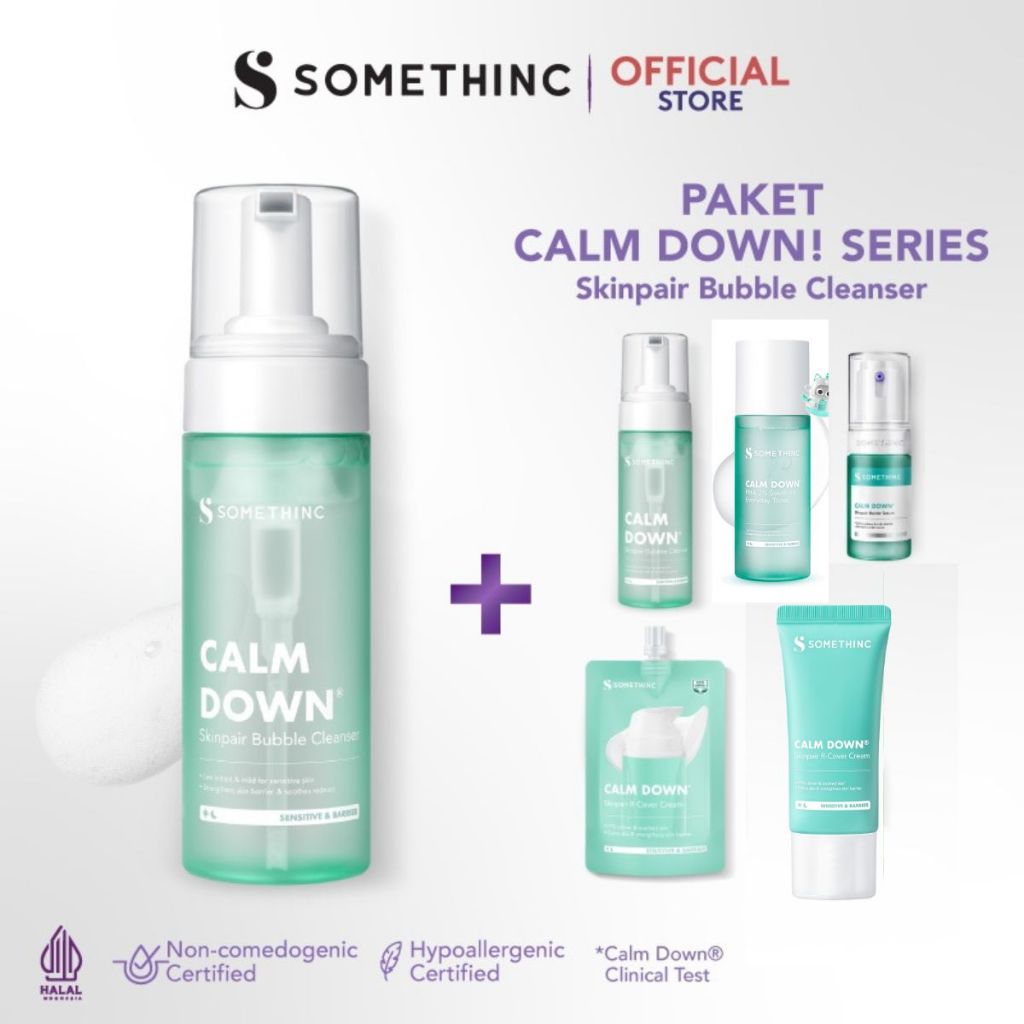 SOMETHINC [2 PCS] Paket Calm Down Series Skinpair Bubble Cleanser | Sabun Cuci Muka untuk Kulit Sens
