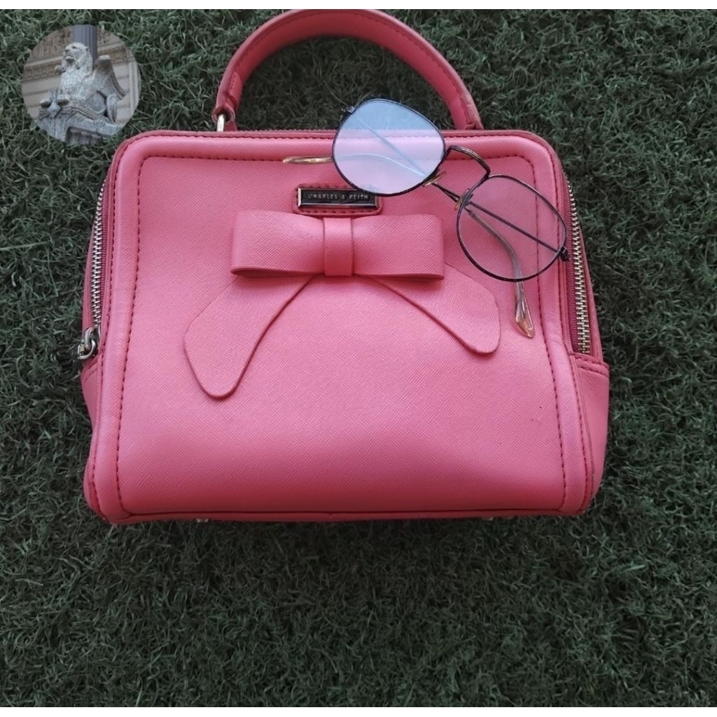 tas handbag ck fuschia pink preloved gratis barang random