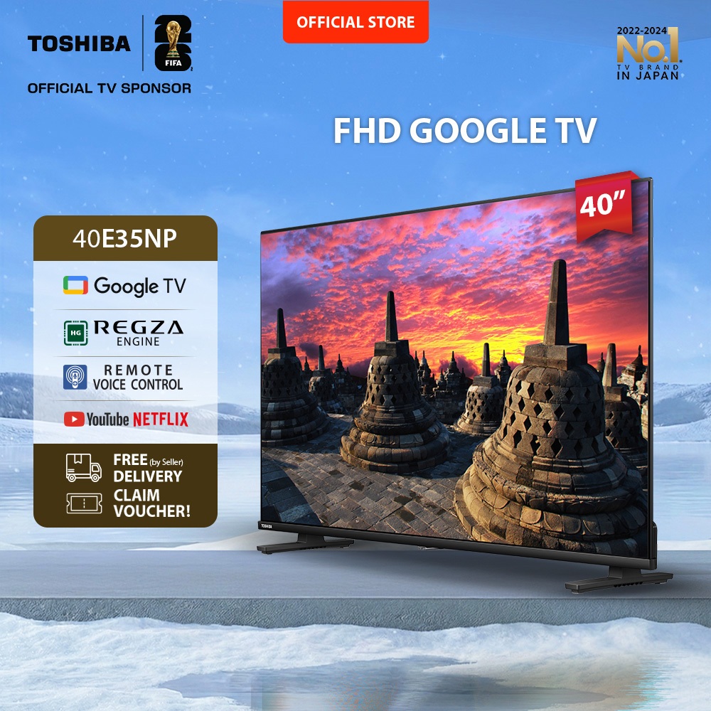 [FHD Google TV] [SPESIAL UNTUK INDONESIA] [KHUSUS ONLINE] Toshiba TV 40" FHD Google TV - Regza Engin
