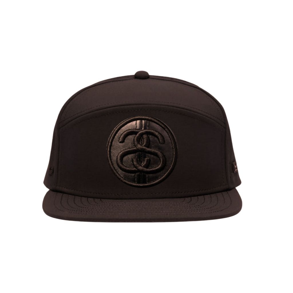6 panel hat stussy logo double s topi cokelat original