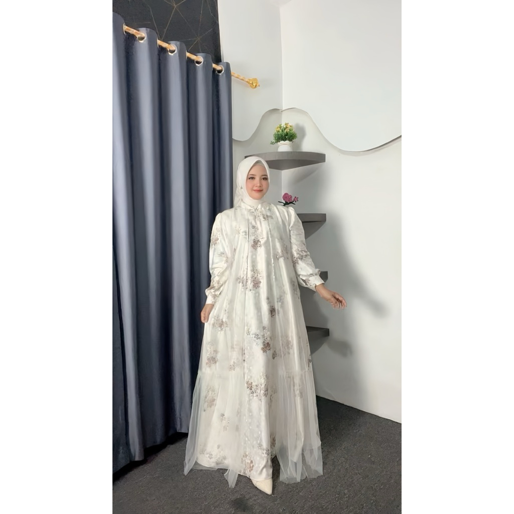 Gamis Yulia Dres Rayon Jaguars Motif Mix tile polos Payet