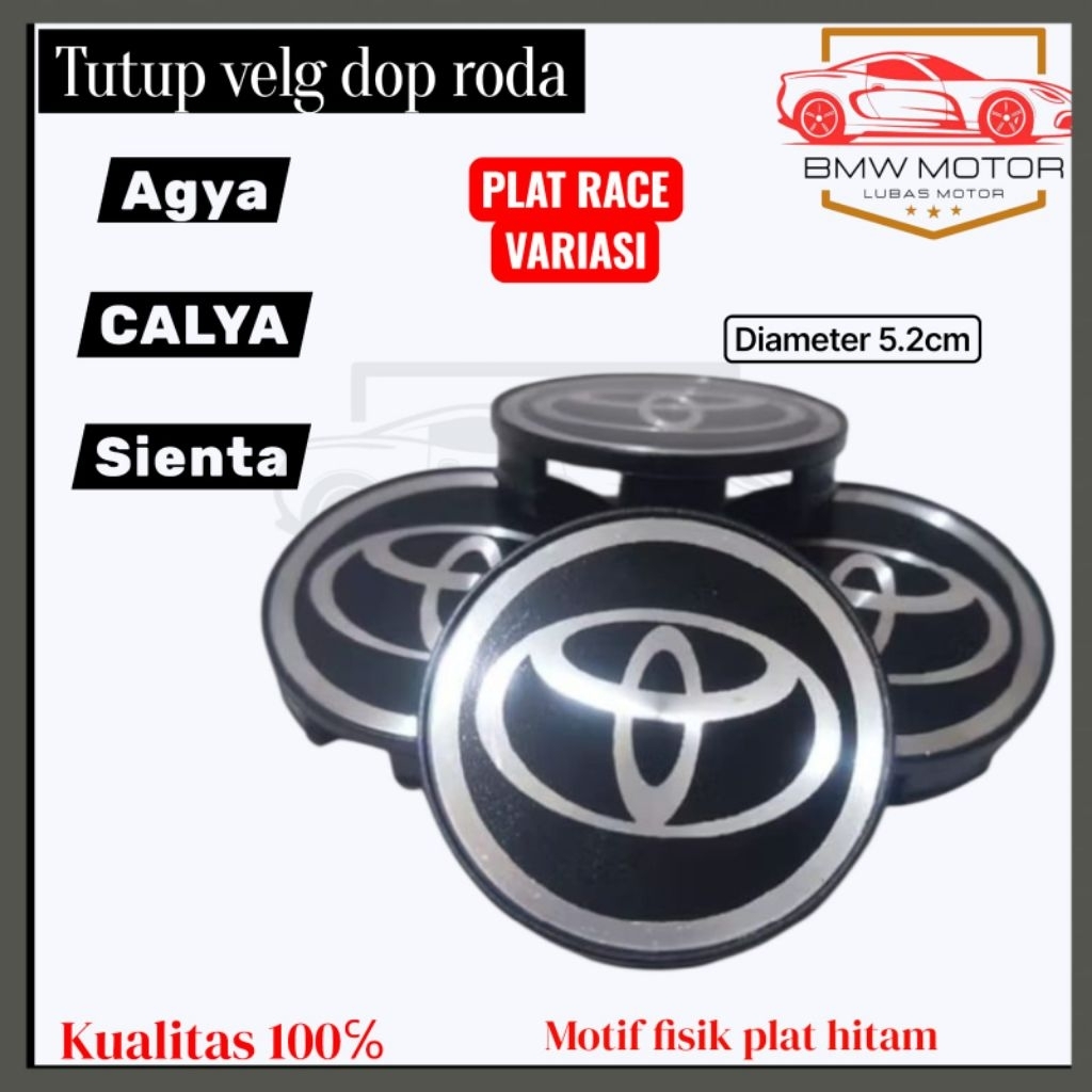 DOP VELG TUTUP AS RODO RACING MOBIL AGYA CALYA SIENTA 5.2 CM