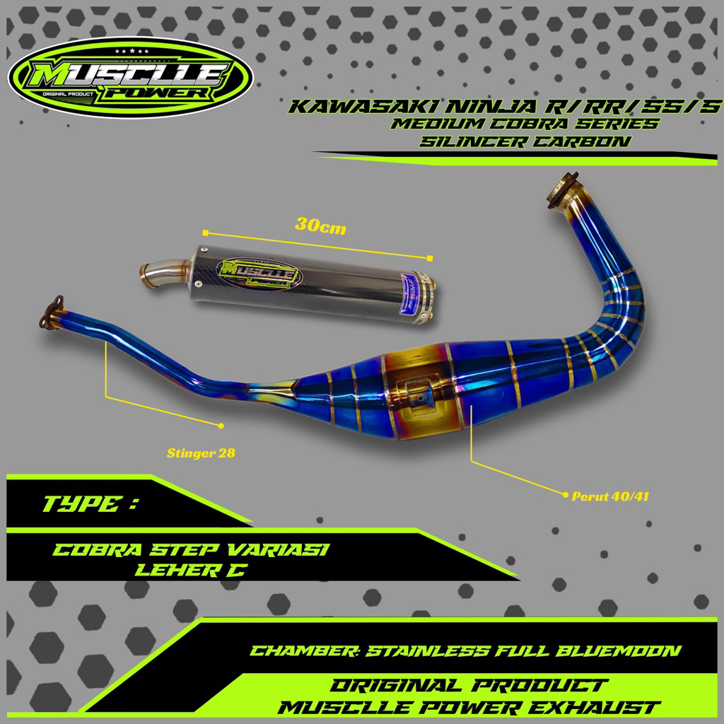 KNALPOT KAWASAKI NINJA RR R SS BLUEMOON ORIGINAL MUSCLE POWER EXHAUST NINJA RR R SS NINJA 150 NINJA 