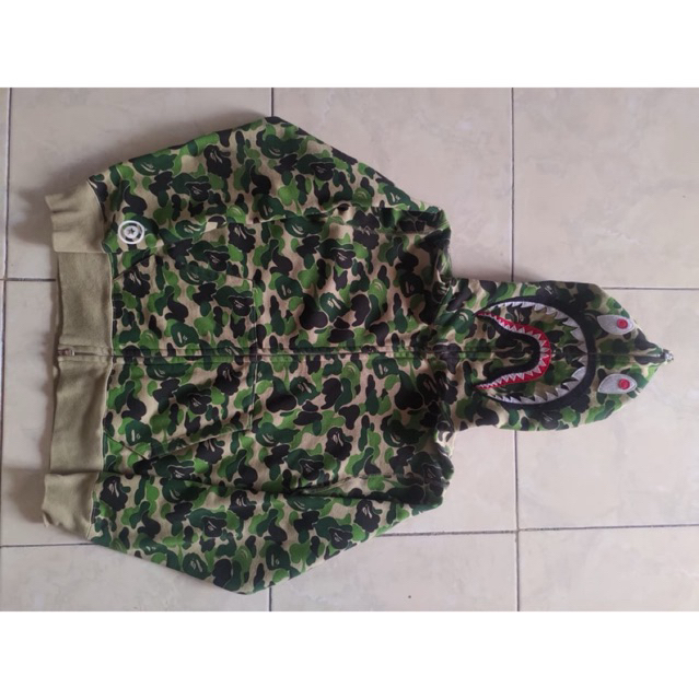 BAPE ABC camo green shark full zip hoodie A Bathing Ape