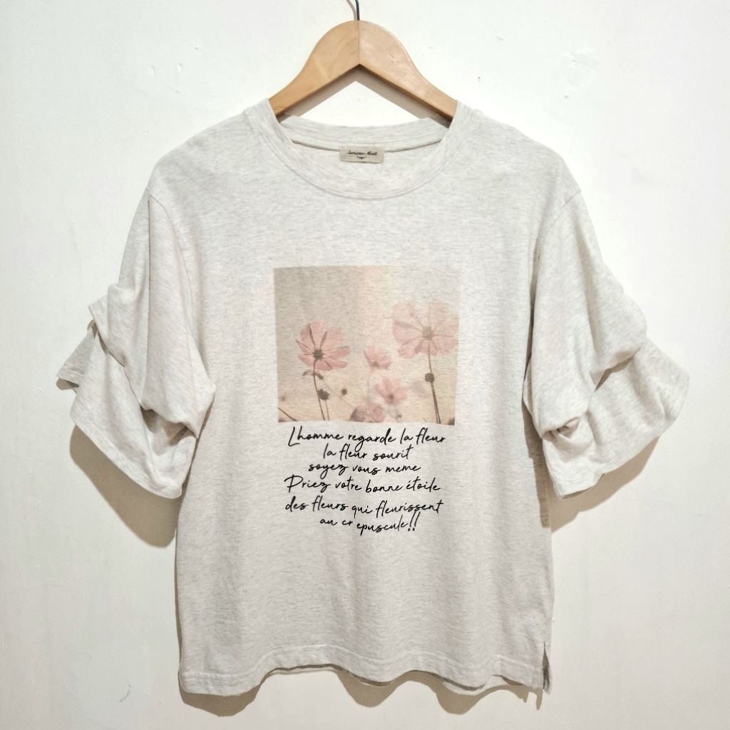 T Shirt Flower Picture Misty Grey