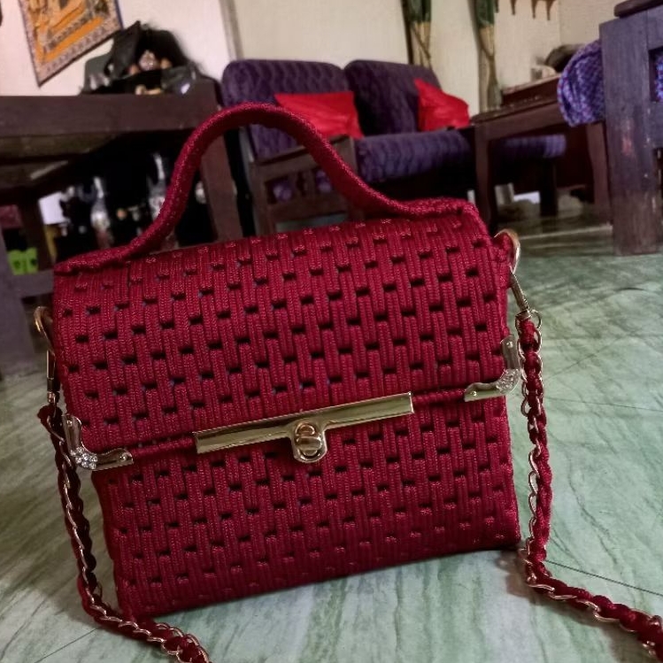 Tas Rajut anyaman plastik kanvas